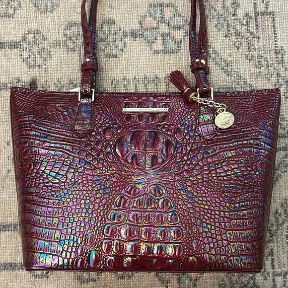 NWT Brahmin Medium Asher Tote in Sangria Melbourne - Picture 2 of 14